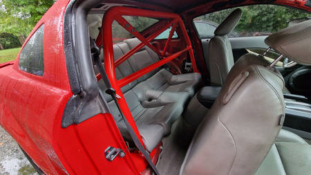Bolt-in Half Roll Cage Ford Mustang V White